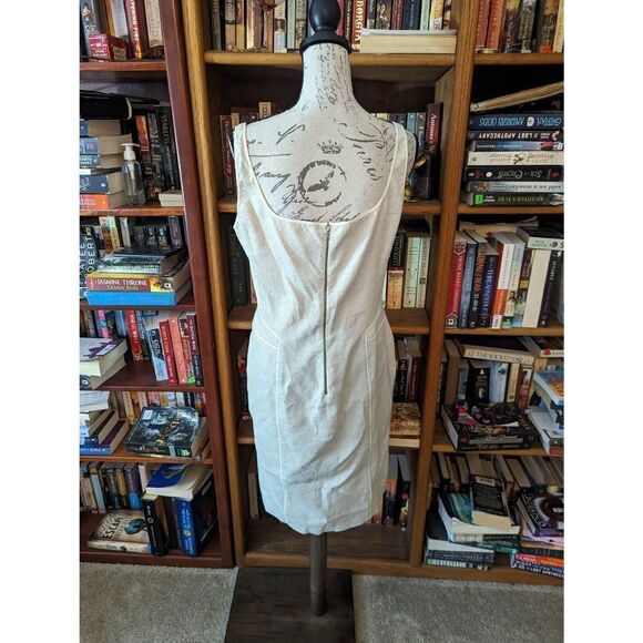 narcisco Rodriguez Italy linen blend bodycon dress sz 10 excellent condition - Picture 3 of 10